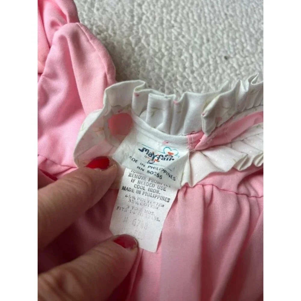Vintage Mayfair 2 Piece Set Pink Baby Cakes Top & Diaper Bottom 3-6 Months